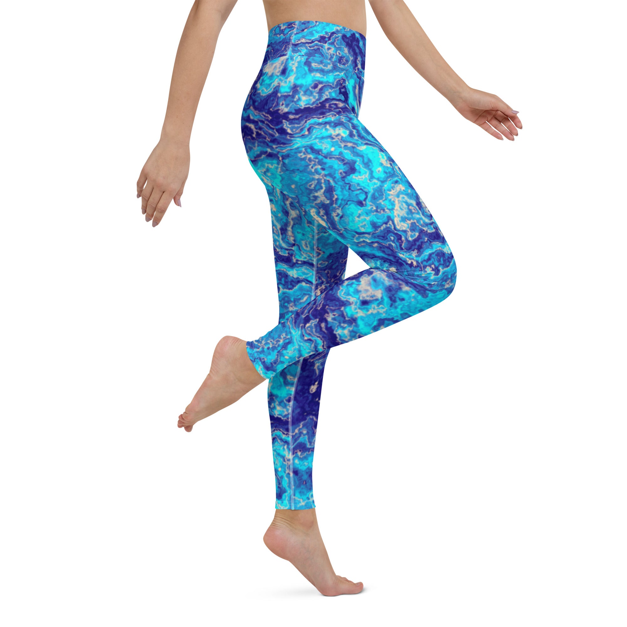 SHE REBEL - Brilliant Blue Agate Yoga Leggings